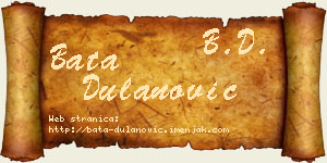 Bata Dulanović vizit kartica
